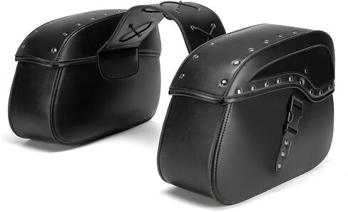 حقيبة ذيل الدراجة النارية لـ Kawasaki Eliminator 450 - حقائب سرج جلدية سهلة التركيب للدراجة النارية، حقيبة جانبية مع آلية القفل، حقيبة تخزين خلفية، A in Saudi Arabia