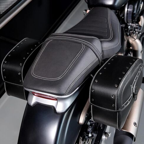 حقيبة ذيل الدراجة النارية لـ Kawasaki Eliminator 450 - حقائب سرج جلدية سهلة التركيب للدراجة النارية، حقيبة جانبية مع آلية القفل، حقيبة تخزين خلفية، A in Saudi Arabia