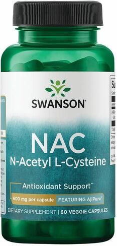 سوانسون حمض أميني Ajipure N-Acetyl-L-Cysteine ​​درجة صيدلانية 600 ملليجرام 60 كبسولة نباتية in Saudi Arabia