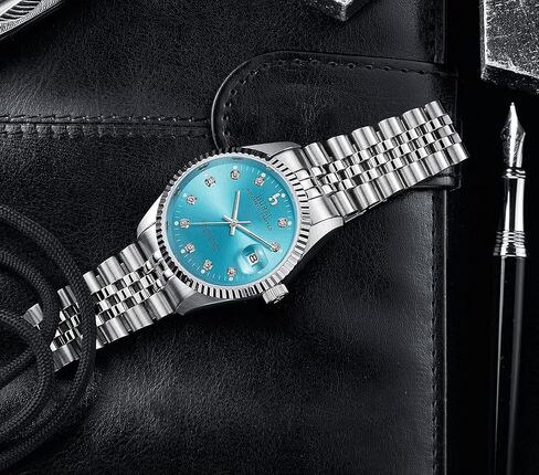 ساعة BUREI الرجالية الأوتوماتيكية الفاخرة بدرجتين من الفولاذ المقاوم للصدأ ساعات المعصم ذاتية اللف in Kuwait