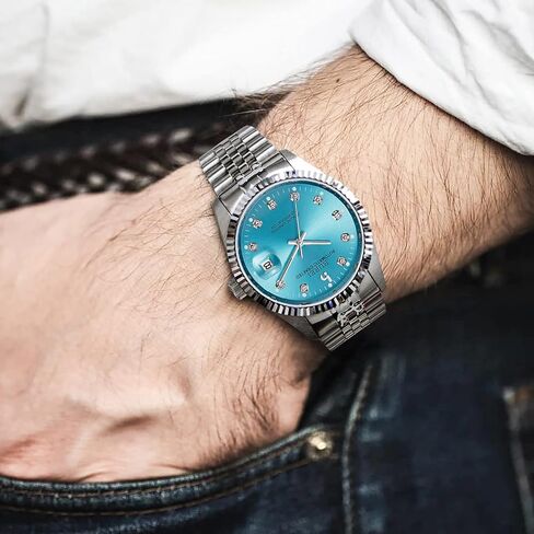 ساعة BUREI الرجالية الأوتوماتيكية الفاخرة بدرجتين من الفولاذ المقاوم للصدأ ساعات المعصم ذاتية اللف in Kuwait