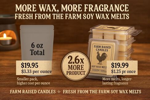 Farm Raised Candles – Resort Soy Wax Melts Variety Pack (5 Packs, 16 oz Total) – Hand-Poured USA Made Soy Wax Cubes – Fresh from The Farm Soy Wax Melts in Kuwait