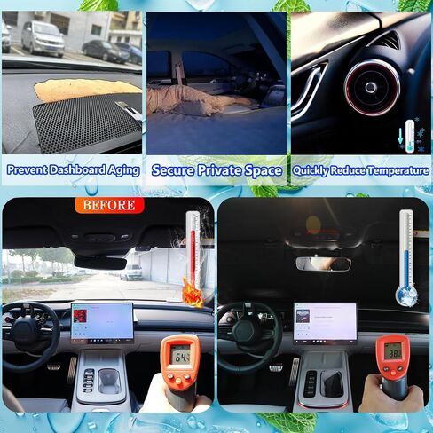مظلة شمسية للزجاج الأمامي للسيارة لعام 2024 Hyundai Santa Fe، مقاس 59 × 31.5 بوصة، نافذة قابلة للطي، حاجب للشمس، كتل الأشعة فوق البنفسجية لمعظم شاحنات سيارات الدفع الرباعي، تحافظ على برودة سيارتك in Saudi Arabia