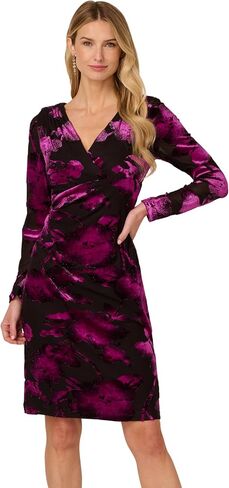 Adrianna Papell Women's Surplus Velvet Midi Dress in Saudi Arabia