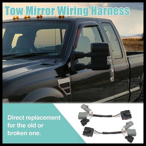 2 قطعة محول تسخير الأسلاك مرآة السحب لشاحنة Ford F250 F350 F450 F550 1999-2007 شاحنة مرآة موصل الأسلاك مرايا السلطة ساخنة ترقية تسخير- in Saudi Arabia