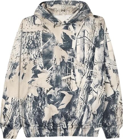 سترة بغطاء للرأس مموهة للنساء كبيرة الحجم من الصوف بقلنسوة على شكل ورقة القيقب مع جيب الكنغر in Kuwait