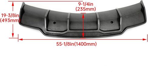 HECASA Rear Diffuser Compatible with 2017-2023 Tesla Model 3 V Style Lower Bumper Lip Spoiler Splitter Valance ABS Plastic Carbon Fiber Color in Saudi Arabia