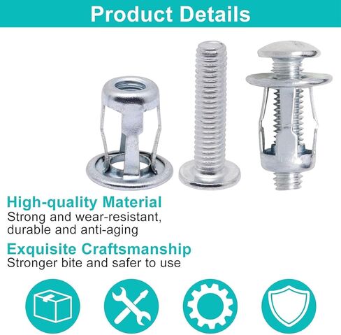 40PCS Hollow Door Anchors, Hollow Door Anchors and Screws, 20 Hollow Wall Anchors M4 × 20, Plus 20 Hollow Door Anchors M6 × 25 in Kuwait