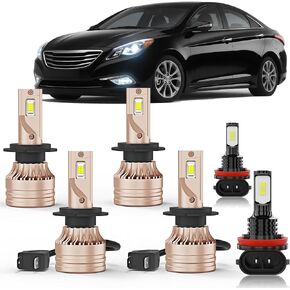متوافق مع مجموعة مصابيح الضباب Hyundai Sonata 2011 2012 2013 2014، التوصيل والتشغيل، 22000LM أكثر سطوعًا بنسبة 500%، عبوة من 6 قطع (لسيارة Hyundai Sonata 2011-2014) in Saudi Arabia