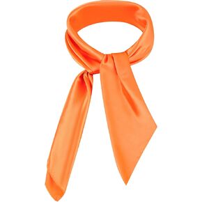 Jecery Orange Silk Head Scarf Large Square Long Neck Halloween Costume Scarf Satin Handkerchief Retro for Women Man in Saudi Arabia