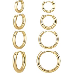14K Gold Filled 4 Pairs Hoop Earrings for Women Hoop Earring Sets Earrings Lightweight Water Proof Tarnish Resistant in Saudi Arabia