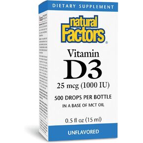 عوامل طبيعية فيتامين D3 1000iu سائل، 0.5 أوقية (عبوة متعددة) in Kuwait