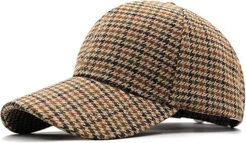 قبعة بيسبول رجالية أنيقة من التويد منقوشة من الصوف المخلوط قبعة سائق الشاحنة قبعة أبي عادية in Kuwait