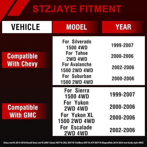 طقم رفع التسوية 1-3 بوصة متوافق مع Chevy Silverado 1500 4WD GMC Sierra 1500 1999-2007 | مفاتيح شريط الالتواء وموسعات الصدمات | بدون تركيب مثقاب | 99CH-TK-SE in Saudi Arabia