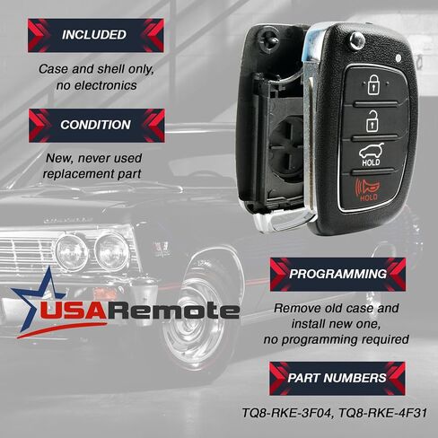 غطاء الجراب يناسب جهاز التحكم عن بعد للدخول بدون مفتاح لسيارة Hyundai Santa Fe Key Fob لعام 2013-2019 (عبوة من قطعتين) in Saudi Arabia