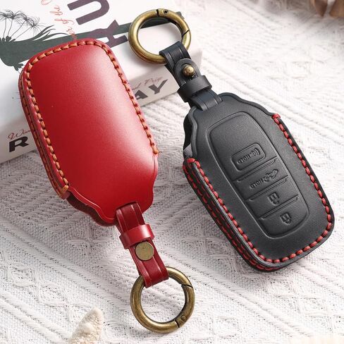Genuine Leather Key Fob Cover for Toyota Camry 4Runner Tacoma 2025, for Toyota Tundra Venza Sequoia Mirai Land Cruiser 2021-2025, for Subaru Solterra (Matte Black) in Saudi Arabia