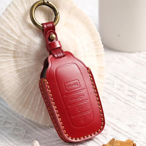 Genuine Leather Key Fob Cover for Toyota Camry 4Runner Tacoma 2025, for Toyota Tundra Venza Sequoia Mirai Land Cruiser 2021-2025, for Subaru Solterra (Matte Black) in Saudi Arabia