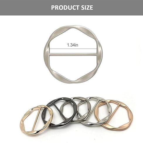 Clothing Knot Rope Adjuster Metal D Ring Gold Silver Color Fashion Accessory for Tops in Saudi Arabia