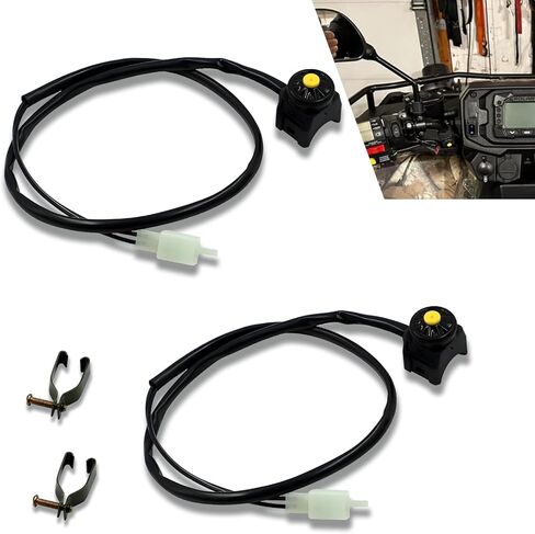قطعتان من مفتاح قتل الدراجة النارية، تفعيل مفتاح قطع القرن، عالمي للمركبات ATV، الدراجة الترابية، سكوتر - بدء/إيقاف، ضوء التجاوز، مفتاح مقبس الطاقة (الزر الأصفر) in Kuwait