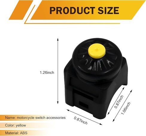 قطعتان من مفتاح قتل الدراجة النارية، تفعيل مفتاح قطع القرن، عالمي للمركبات ATV، الدراجة الترابية، سكوتر - بدء/إيقاف، ضوء التجاوز، مفتاح مقبس الطاقة (الزر الأصفر) in Kuwait
