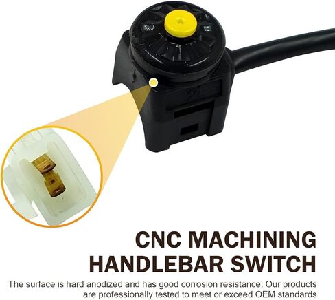 قطعتان من مفتاح قتل الدراجة النارية، تفعيل مفتاح قطع القرن، عالمي للمركبات ATV، الدراجة الترابية، سكوتر - بدء/إيقاف، ضوء التجاوز، مفتاح مقبس الطاقة (الزر الأصفر) in Kuwait