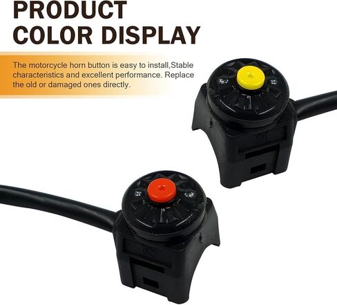 قطعتان من مفتاح قتل الدراجة النارية، تفعيل مفتاح قطع القرن، عالمي للمركبات ATV، الدراجة الترابية، سكوتر - بدء/إيقاف، ضوء التجاوز، مفتاح مقبس الطاقة (الزر الأصفر) in Kuwait