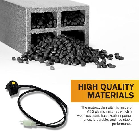 قطعتان من مفتاح قتل الدراجة النارية، تفعيل مفتاح قطع القرن، عالمي للمركبات ATV، الدراجة الترابية، سكوتر - بدء/إيقاف، ضوء التجاوز، مفتاح مقبس الطاقة (الزر الأصفر) in Kuwait