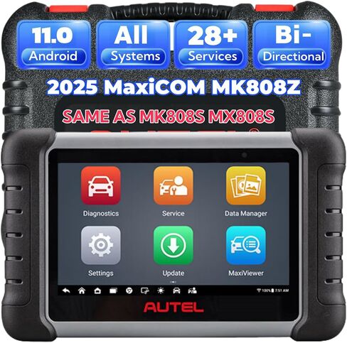 ماسح ضوئي Autel MaxiCOM MK808Z، أداة مسح ثنائية الاتجاه لعام 2025 مثل MK808BT Pro MX808S MX808S، اختبار نشط، وظيفة تشخيص النظام OE مثل MaxiCheck MX900، 28+ خدمة، ترميز الحاقن، FCA Autoauth in Saudi Arabia