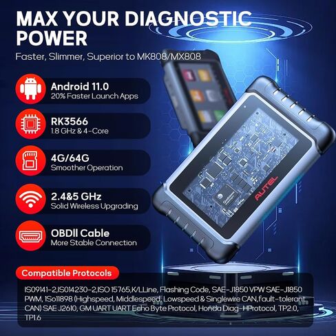 ماسح ضوئي Autel MaxiCOM MK808Z، أداة مسح ثنائية الاتجاه لعام 2025 مثل MK808BT Pro MX808S MX808S، اختبار نشط، وظيفة تشخيص النظام OE مثل MaxiCheck MX900، 28+ خدمة، ترميز الحاقن، FCA Autoauth in Saudi Arabia