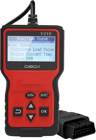 أداة تشخيص الماسح الضوئي للسيارة obd2، V310 obdii لخطأ محرك السيارة يمكن تشخيص قارئ الرمز، التحقق من حالة مراقبة انبعاث ضوء المحرك، ملحقات السيارات العالمية (أحمر) in Saudi Arabia