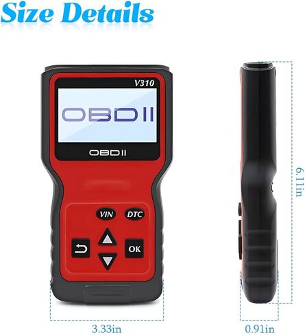 أداة تشخيص الماسح الضوئي للسيارة obd2، V310 obdii لخطأ محرك السيارة يمكن تشخيص قارئ الرمز، التحقق من حالة مراقبة انبعاث ضوء المحرك، ملحقات السيارات العالمية (أحمر) in Saudi Arabia