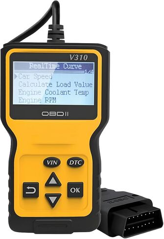 أداة تشخيص الماسح الضوئي للسيارة obd2، V310 obdii لخطأ محرك السيارة يمكن تشخيص قارئ الرمز، التحقق من حالة مراقبة انبعاث ضوء المحرك، ملحقات السيارات العالمية (أحمر) in Kuwait