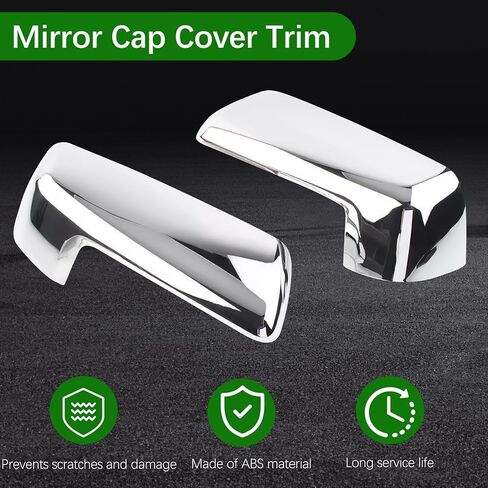 2Pcs Chrome Mirror Cap Cover Trim LH & RH Side Fit for 2019-2025 Chevy Silverado 1500 for GMC Sierra 1500, Side Door Exterior Rearview Mirror Cap Trim (Sliver) in Kuwait