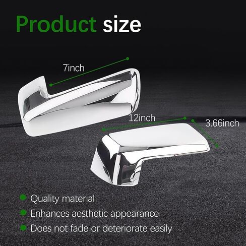 2Pcs Chrome Mirror Cap Cover Trim LH & RH Side Fit for 2019-2025 Chevy Silverado 1500 for GMC Sierra 1500, Side Door Exterior Rearview Mirror Cap Trim (Sliver) in Kuwait