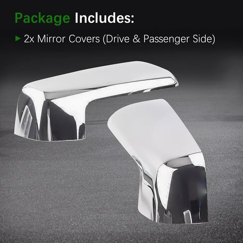 2Pcs Chrome Mirror Cap Cover Trim LH & RH Side Fit for 2019-2025 Chevy Silverado 1500 for GMC Sierra 1500, Side Door Exterior Rearview Mirror Cap Trim (Sliver) in Kuwait