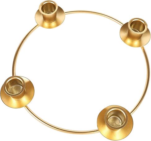 Advent Wreath Candle Holder, Christmas Candle Rings for Tapered Advent Candles, Advent Wreath 5 Candle Holder for Christmas Advent Festival Home Party Church Decor, Gold in Saudi Arabia
