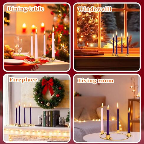 Advent Wreath Candle Holder, Christmas Candle Rings for Tapered Advent Candles, Advent Wreath 5 Candle Holder for Christmas Advent Festival Home Party Church Decor, Gold in Saudi Arabia