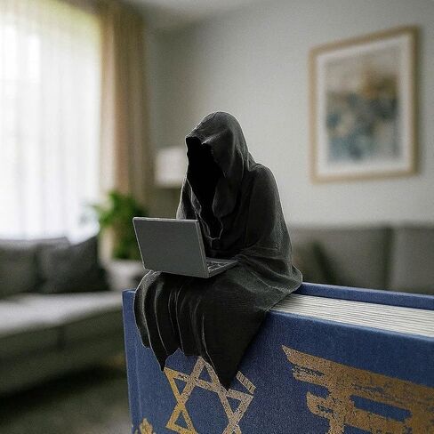 Grim Reaper Mini Figurine – Funny Halloween Decor for Coffee Fans – Gothic Desk Statue – 3D Printed Dark Humor Collectible for Office or Shelf in Saudi Arabia