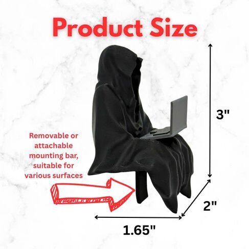 Grim Reaper Mini Figurine – Funny Halloween Decor for Coffee Fans – Gothic Desk Statue – 3D Printed Dark Humor Collectible for Office or Shelf in Saudi Arabia