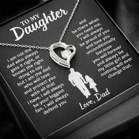 To My Daughter Necklace From Dad, Jewelry Gifts From Daddy On Birthday, Mothers Day Gifts For Daughter From Father Dad With Heartfelt Message & Elegant Gift Box in Saudi Arabia