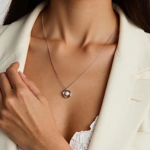 Pearl Necklaces for Women,Charm Choker Necklaces with Natural Freshwater Cultured Pearls,Dainty Pendants Necklaces Daily Wear or Fashion Gift for Women in Saudi Arabia