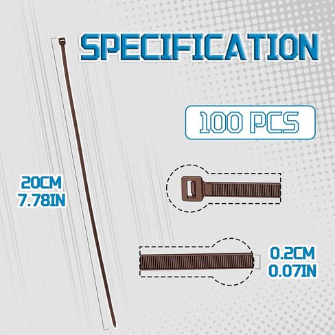 WALWAL 8 inch Cable Ties, Easy-Use Cable Management for Home, Office, and Outdoors(100 Pcs, Orange) in Saudi Arabia
