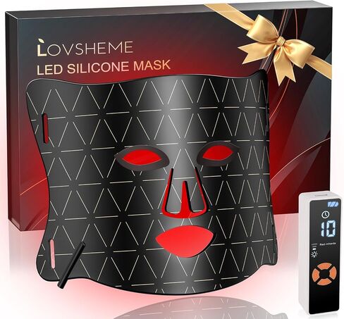 LED Face Mask Light Therapy, Enhance Red Light Therapy Mask for Face Acne, Wrinkles & Skin Rejuvenation, 3 Light Modes & Timing Settings, Eye Protection, Portable LED Face Mask Home Skincare in Saudi Arabia