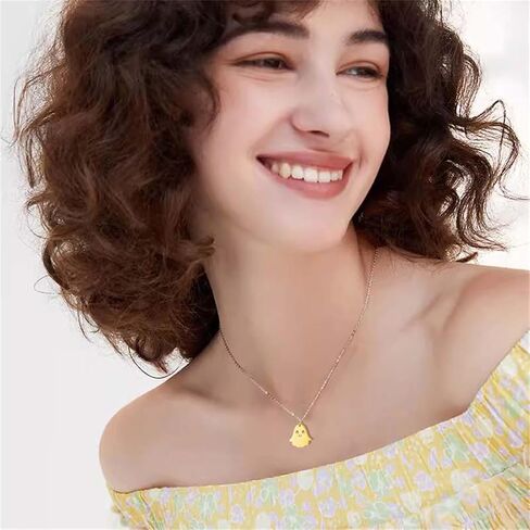 coadipress Halloween Ghost Pendant Necklace for Women Men Fashion Lovely Gold Silver Tiny Ghost Pendant Necklace Halloween Holiday Cosplay Party Costume Charm Jewelry in Saudi Arabia