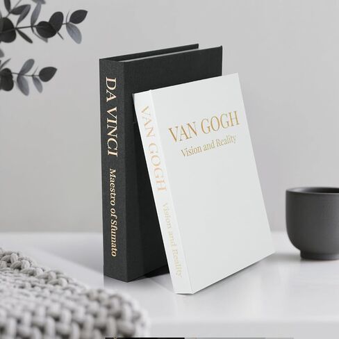 كتب زخرفية، قطعتان من كتب الكتان المزيفة لديكورات طاولات القهوة، ديكور المنزل والرفوف الحديث، كتاب ديكور جمالي باللون الرمادي والبيج مع صندوق تخزين - لديكورات الرف وتخزين الصور in Saudi Arabia