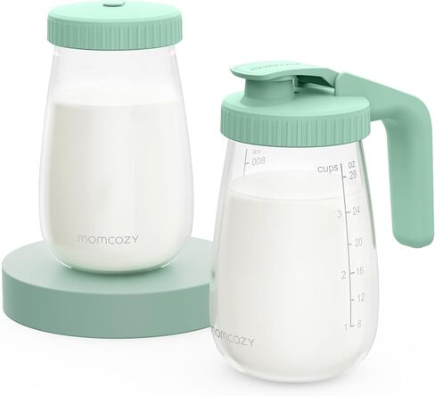 Momcozy Glass Breast Milk Pitcher Lid, Leak Proof with Thickened Silicone Seal, Easy-Open Design with Pressure Release Valve, Dishwasher Safe and Food Grade Caps-1 Pack, Green in Saudi Arabia