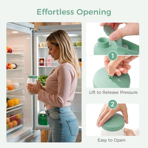 Momcozy Glass Breast Milk Pitcher Lid, Leak Proof with Thickened Silicone Seal, Easy-Open Design with Pressure Release Valve, Dishwasher Safe and Food Grade Caps-1 Pack, Green in Saudi Arabia