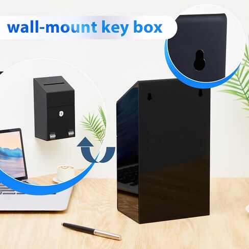 Acrylic Donation Box 10.2" x 5.6" x 4" Suggestion Box with Lock and Slot Wall Mount Safe Key Drop Ballot Box Clear Fundraising Box for Home Office Vote in Saudi Arabia