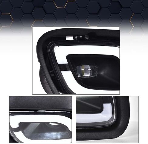 PIT66 LED أضواء الضباب زوج أبيض متوافق مع Freightliner Cascadia 2008-2017 LH + RH الجانب واضح عدسة الكروم الإسكان in Kuwait
