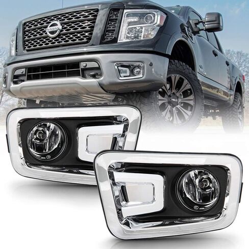 ACANII - For 2016-2019 Nissan Titan/Titan XD Bumper Fog Lights Driving Lamps w/Kit Assembly Pair Driver & Passenger in Saudi Arabia